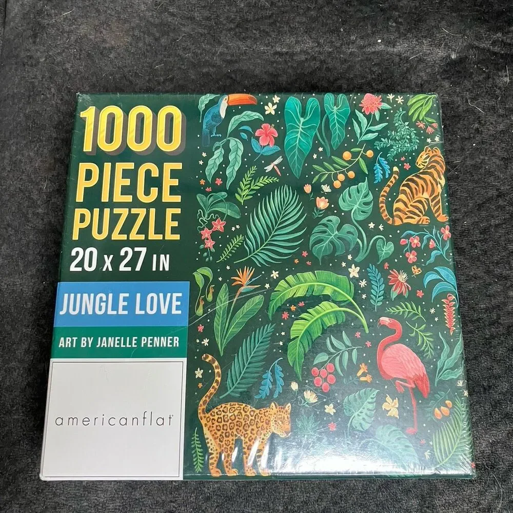 Jungle Love Art By Janelle Penner 1000 Piece Jigsaw Puzzle American Flat New